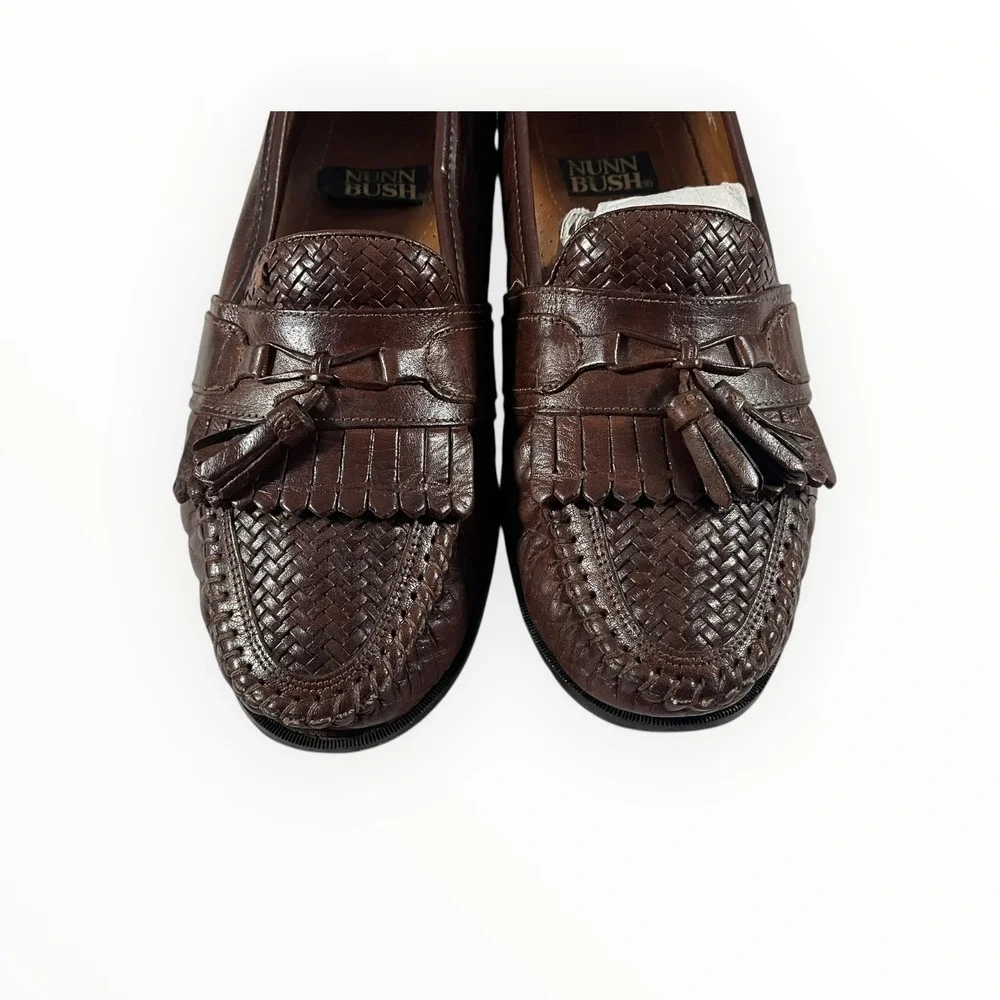 Nunn Bush Men's Brown Leather Tassel Loafer Shoes Size 10